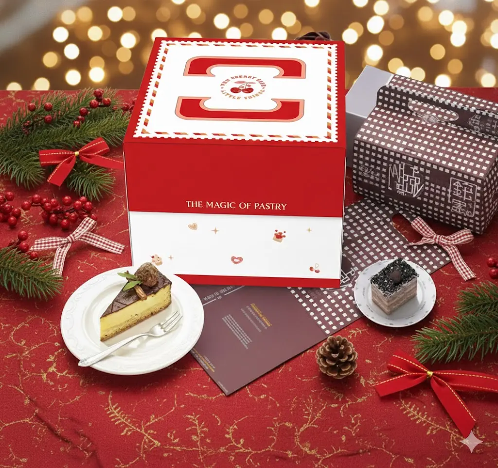 Hộp b&aacute;nh kem đỏ